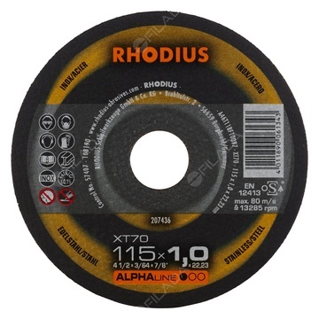  RHODIUS řezný kotouč XT70 115x1,0x22 ALPHAline na nerez 207436