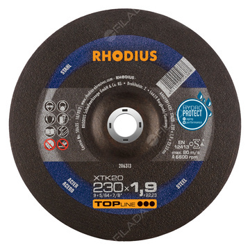  RHODIUS řezný kotouč XTK20 230x1,9x22 TOPline na ocel 206313