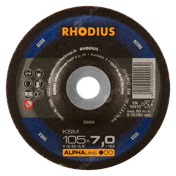  RHODIUS brusný kotouč KSM 105x7,0x16 ALPHAline na ocel 200008